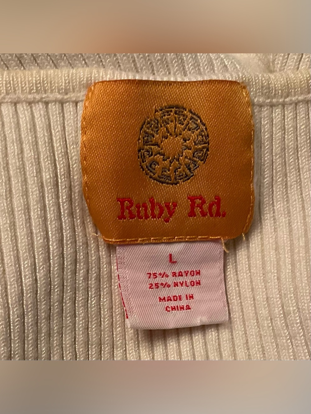Ruby Rd. Cream Jeweled Scoop Neck Tank - Picture 3 of 3